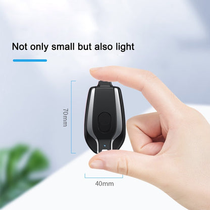 1500mAh Mini Power Emergency Pod Keychain Charger With Type-C Ultra-Compact Mini Battery Pack Fast Charging Backup Power Bank