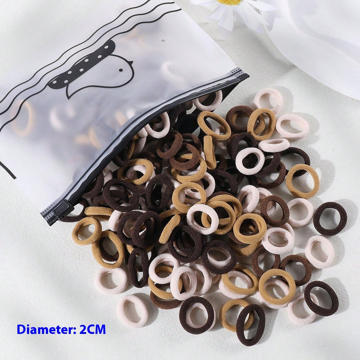 100 Bags Seamless Children's Towel Ring Braids Do Not Hurt Hair Candy Color Small Hair Ring High Elastic Rubber Band