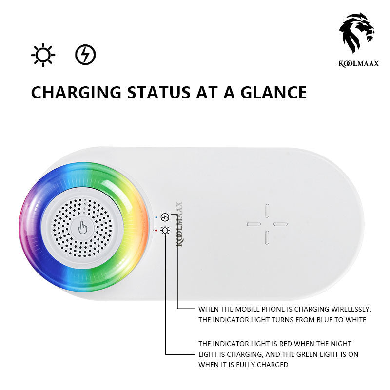 شاحن Koolmaax 2023 Night Light Charger 3 في 1 مع مصباح بجانب السرير متعدد الاستخدامات اتجاه جديد 