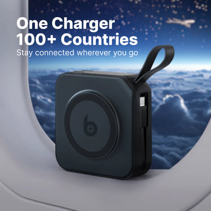 TravelBank 5-in-1 Wall Charger with Wireless Charging Pad and Power Bank