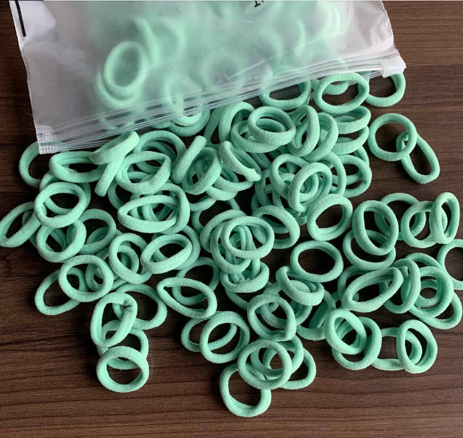 100 Bags Seamless Children's Towel Ring Braids Do Not Hurt Hair Candy Color Small Hair Ring High Elastic Rubber Band