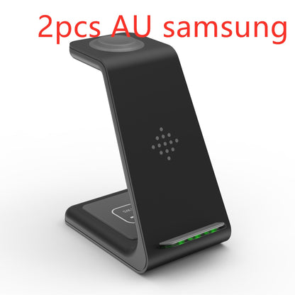 3 In 1 Fast Charging Station Wireless Charger Stand Wireless Quick Charge Dock For Phone Holder