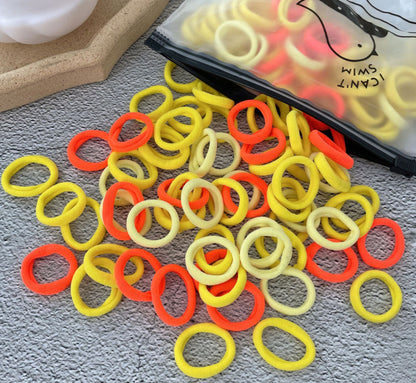 100 Bags Seamless Children's Towel Ring Braids Do Not Hurt Hair Candy Color Small Hair Ring High Elastic Rubber Band