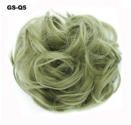 Europe, Japan, and South Korea popular hair bun fluffy natural drawstring curly hair ball head hair ring hair set female hair accessories chemical fiber hair