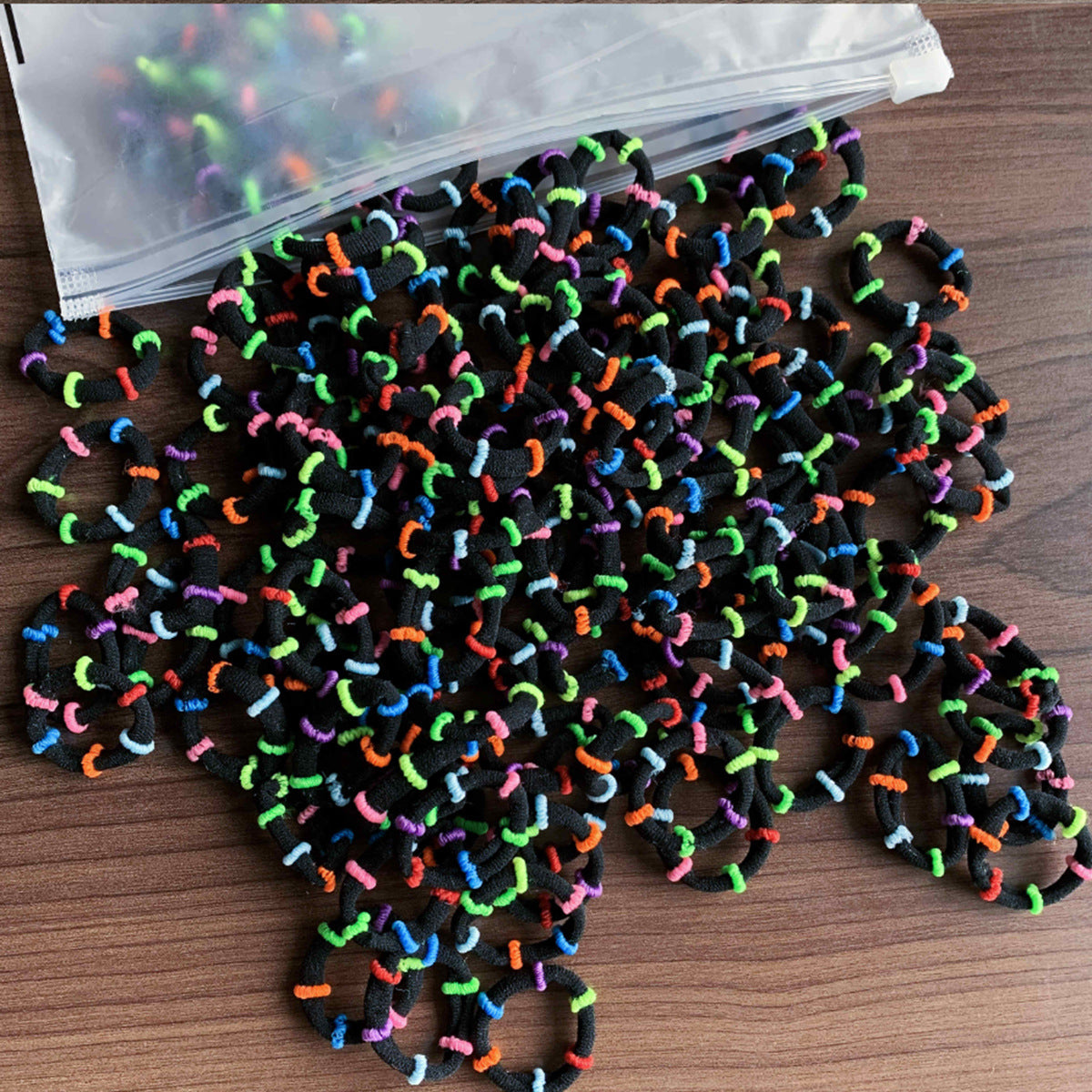 100 Bags Seamless Children's Towel Ring Braids Do Not Hurt Hair Candy Color Small Hair Ring High Elastic Rubber Band