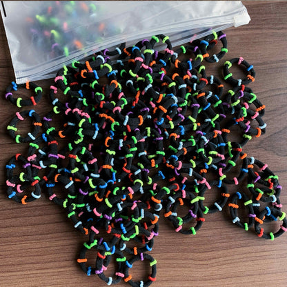 100 Bags Seamless Children's Towel Ring Braids Do Not Hurt Hair Candy Color Small Hair Ring High Elastic Rubber Band