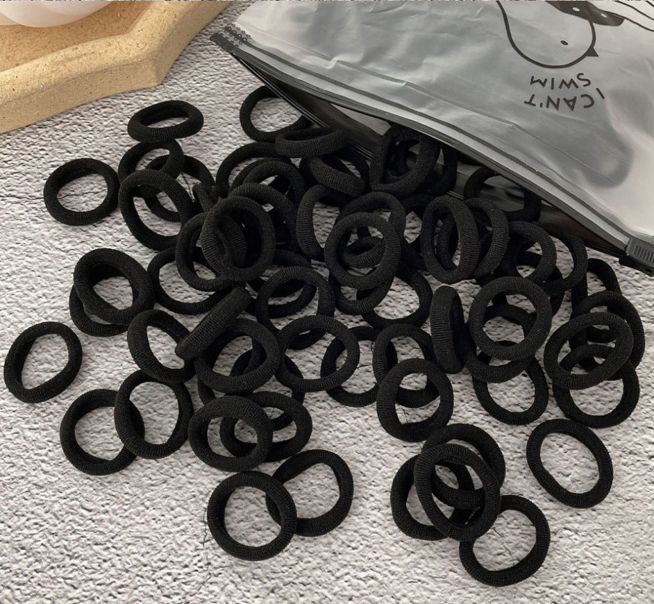 100 Bags Seamless Children's Towel Ring Braids Do Not Hurt Hair Candy Color Small Hair Ring High Elastic Rubber Band