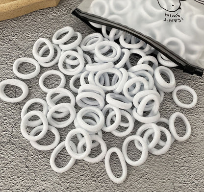 100 Bags Seamless Children's Towel Ring Braids Do Not Hurt Hair Candy Color Small Hair Ring High Elastic Rubber Band